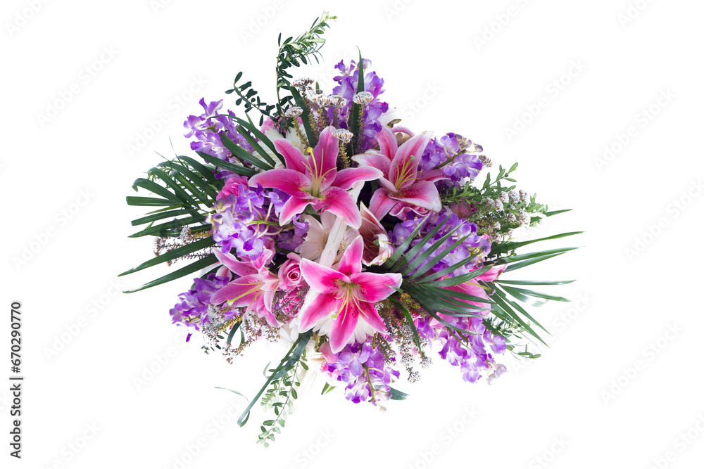 Fototapeta premium Many types of flowers in a beautiful circle 