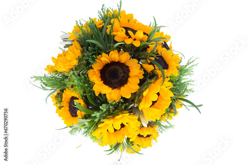 Many types of flowers in a beautiful circle 
