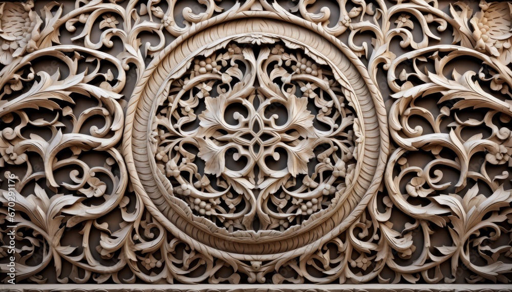 Captivating Decorative Stone Relief Embellishes Arabic Architecture