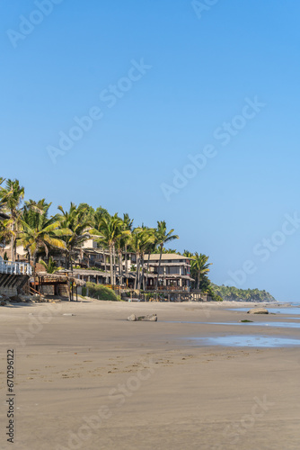 Beautiful ocean coastline at the famous resort in Mancora  Peru.
