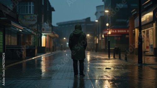person feeling abandoned on a desolate street generative ai