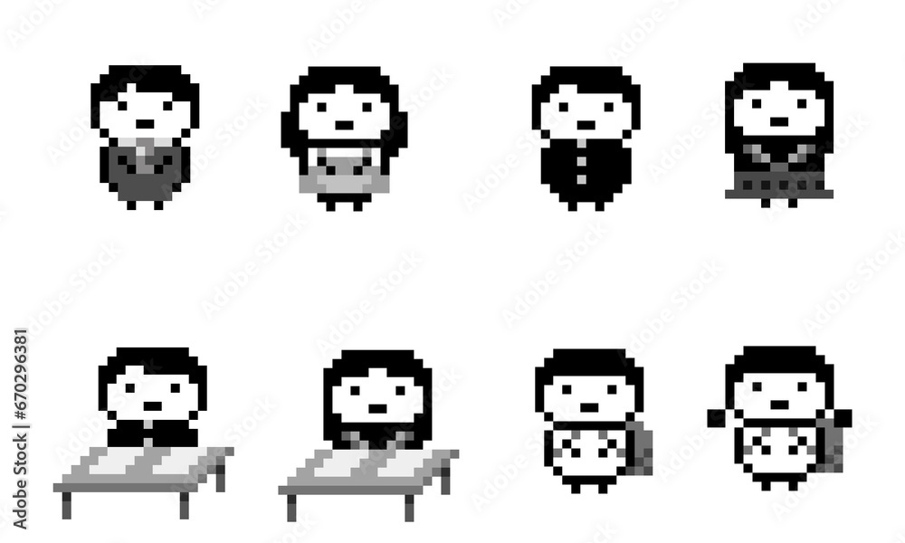 ドット絵のキャラ(家族セット) ドット絵のキャラ(家族セット)