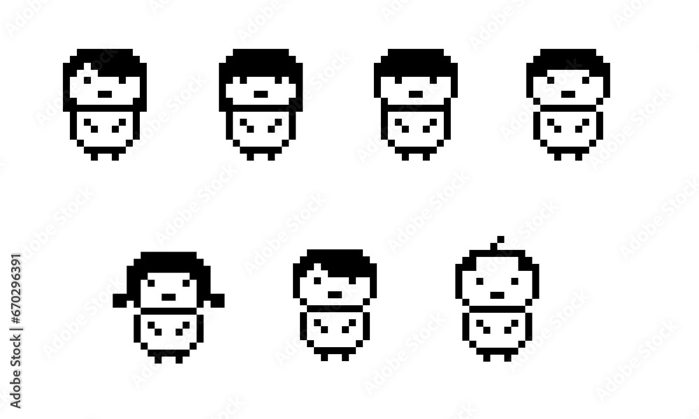 ドット絵のキャラ(髪型いろいろセット) ドット絵のキャラ(髪型いろいろセット)