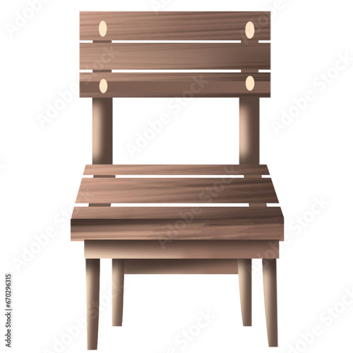 Aesthetic wooden chair illustration 