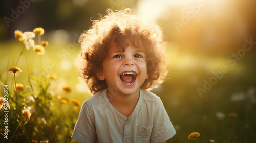 child laughing at the park generative ai