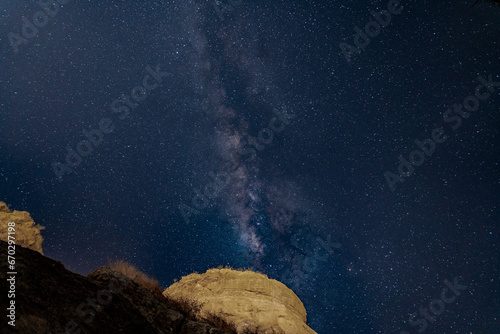 Milky Way on the Peruvian Pacific coast. Stars. Night.