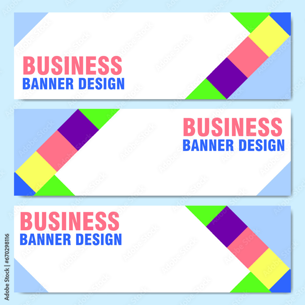 Modern business banner design with fun colorful themes 