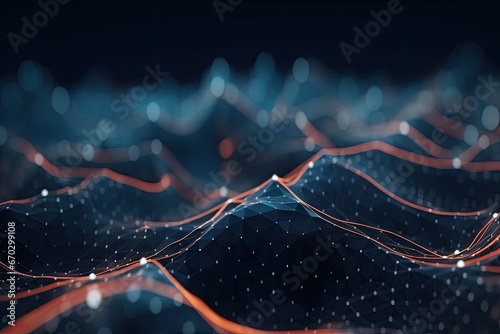 wave 3d dots polygons filled space background gital abstract architecture beautiful blue bright business chaos chemistry circle communication connect cybernetic datum design digital dot