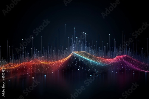 concept technology connection data big business network social internationalization design line wave intricate aesthetic gradient connect point dot abstract binary blue code colours photo