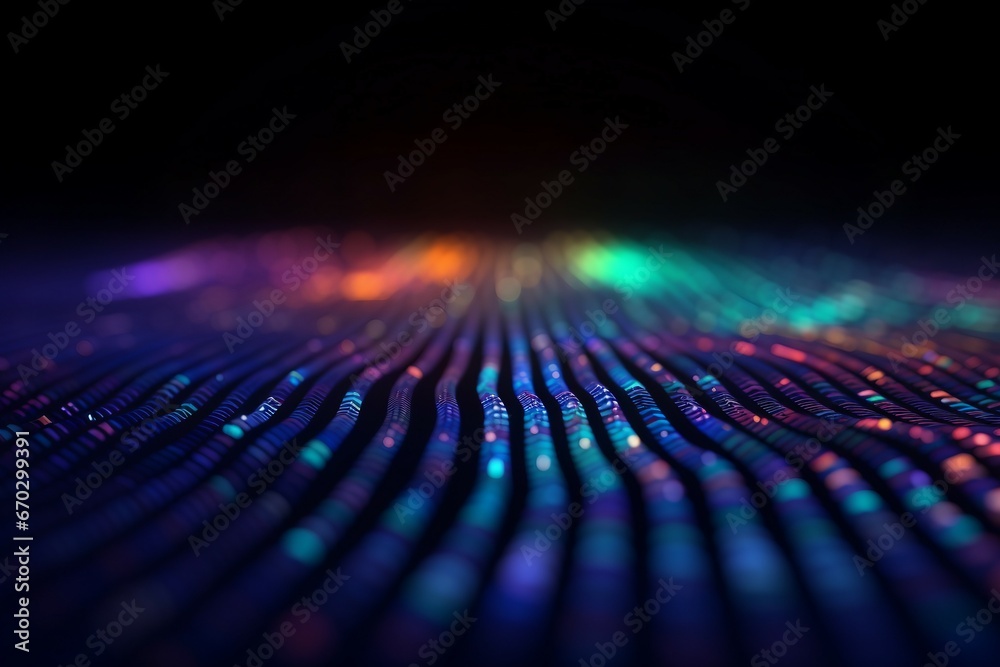 rendering 3d lines dots interweaving background abstract sounds musical wave abstractanalysis audio beat big binary black blue code communication concept connection crypto cyber - obrazy, fototapety, plakaty 