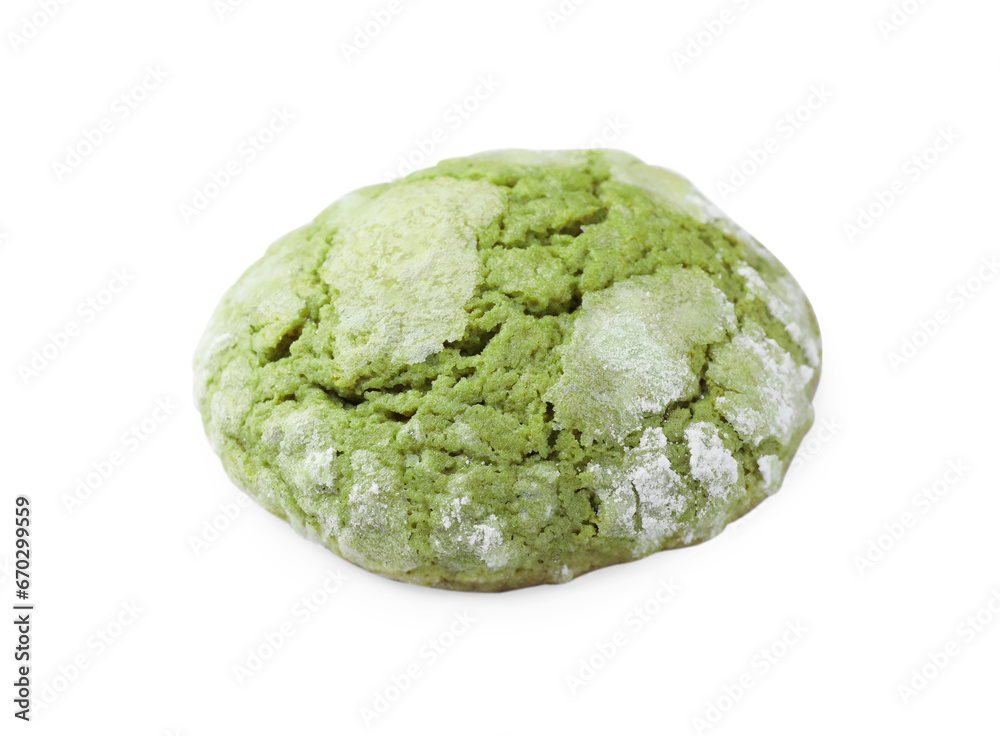One tasty matcha cookie isolated on white One tasty matcha cookie isolated on white