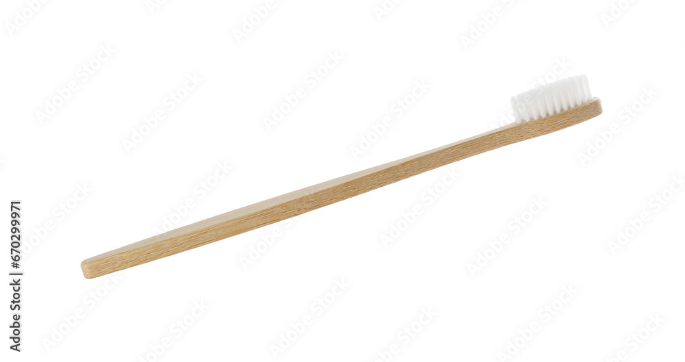 One bamboo toothbrush on white background. Eco friendly product One bamboo toothbrush on white background. Eco friendly product