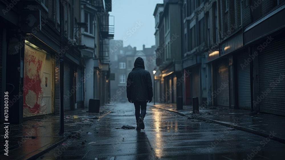 person expressing melancholy on a street generative ai