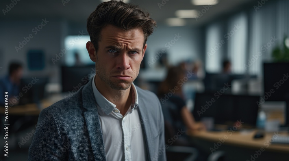 person expressing annoyance in an office generative ai person expressing annoyance in an office generative ai