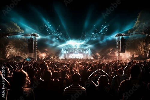 night festival music adult arms raised atmosphere audience carefree mobile phone cheering clubbing copy space crowd crowded enjoyment entertainment event excitement fan female freedom