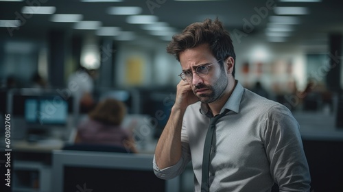 person expressing discouragement at their workplace generative ai photo