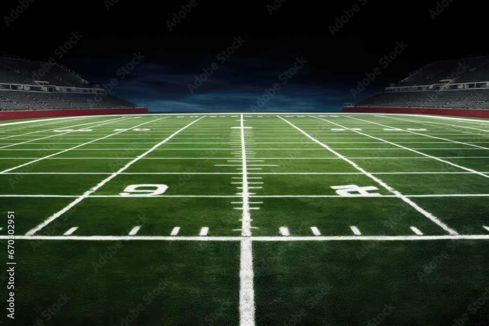 Field Football American Line Yard Thirty Twenty sport stadium nobody day outdoors outside empty turf arena artificial astroturf athletic copy space green number 30 20 horizontal sideline
