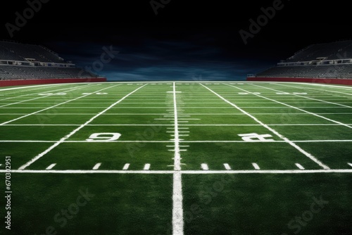 Field Football American Line Yard Thirty Twenty sport stadium nobody day outdoors outside empty turf arena artificial astroturf athletic copy space green number 30 20 horizontal sideline