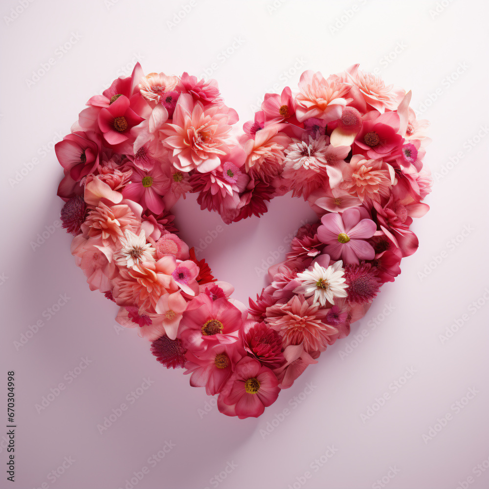 flower in shape of a heart shot - Generative AI flower in shape of a heart shot - Generative AI