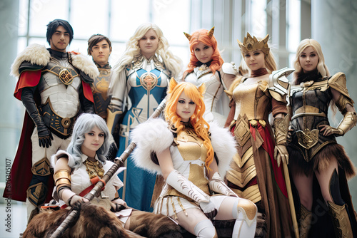 Cosplayer or cosplay posing for a group shot
