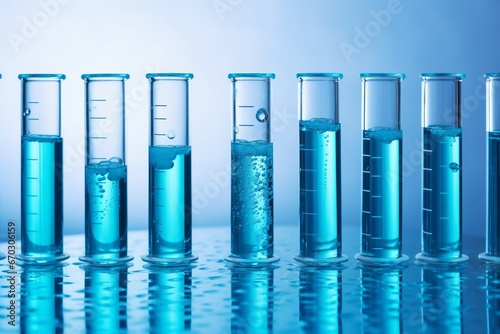 background blue tubes test analysis canvasses beaker biology biotechnology chemical chemist chemistry development discovery dripped drug equipment experiment flask fluid glasses glassware