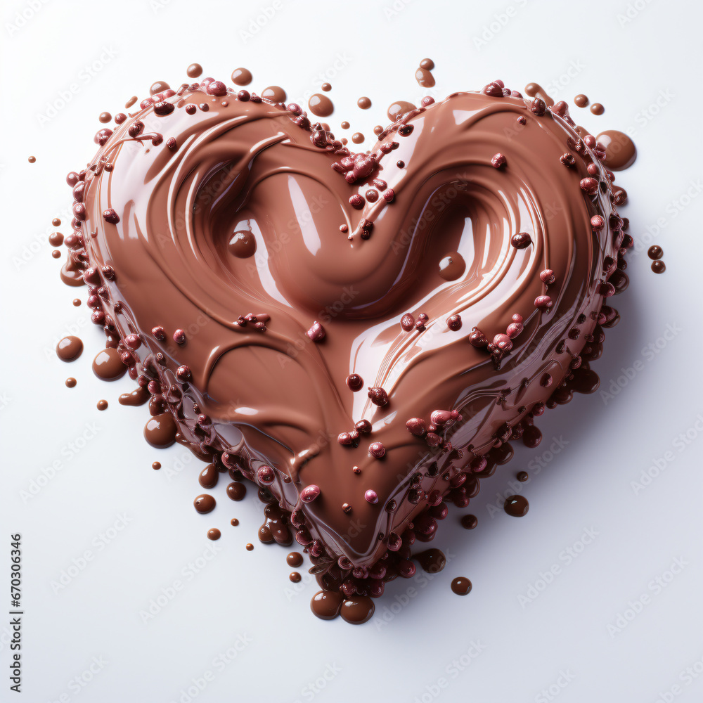 Pudding in shape of a heart product shot - Generative AI