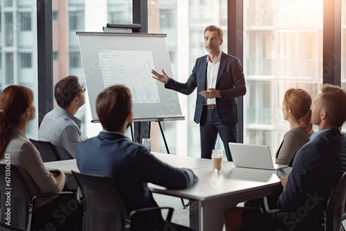 presentation flipchart give suit speaker coach business male   boardroom boss business businessman client coaching colleague consulting discussion diverse education employee executive photo