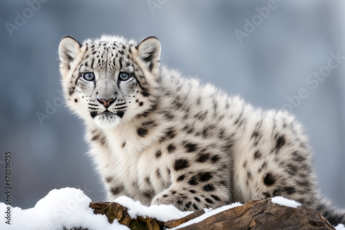 wildlife photography of a snow leopard