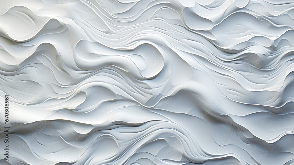 Obraz premium wave pattern white paper texture - Generative AI