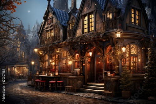 cozy winter market with festive lights © Aurora Blaze