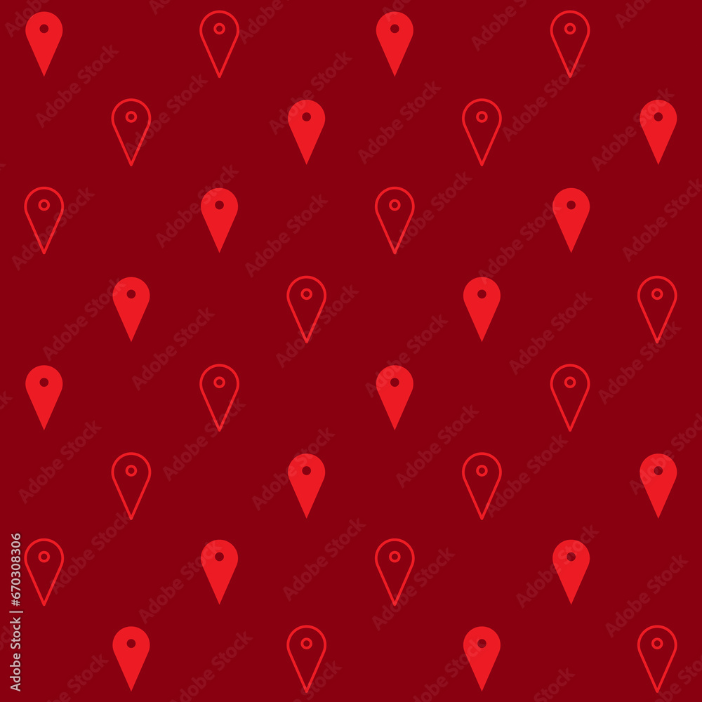 Map Pointer Vector Seamless Pattern