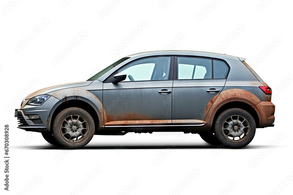 white isolated car side background view suv brand auto hybrid new shot studio clean nobody power technology automobile energy transportation sport profile fuel electric motorized concept