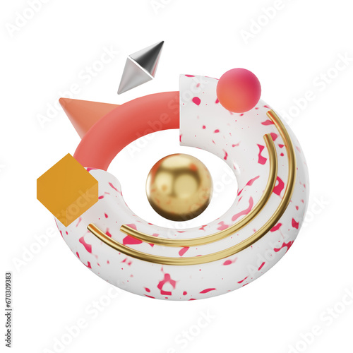 5 Abstract Geometric  3D Illustrations