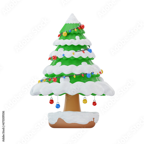 Pine Tree Winter 3D Illustrations