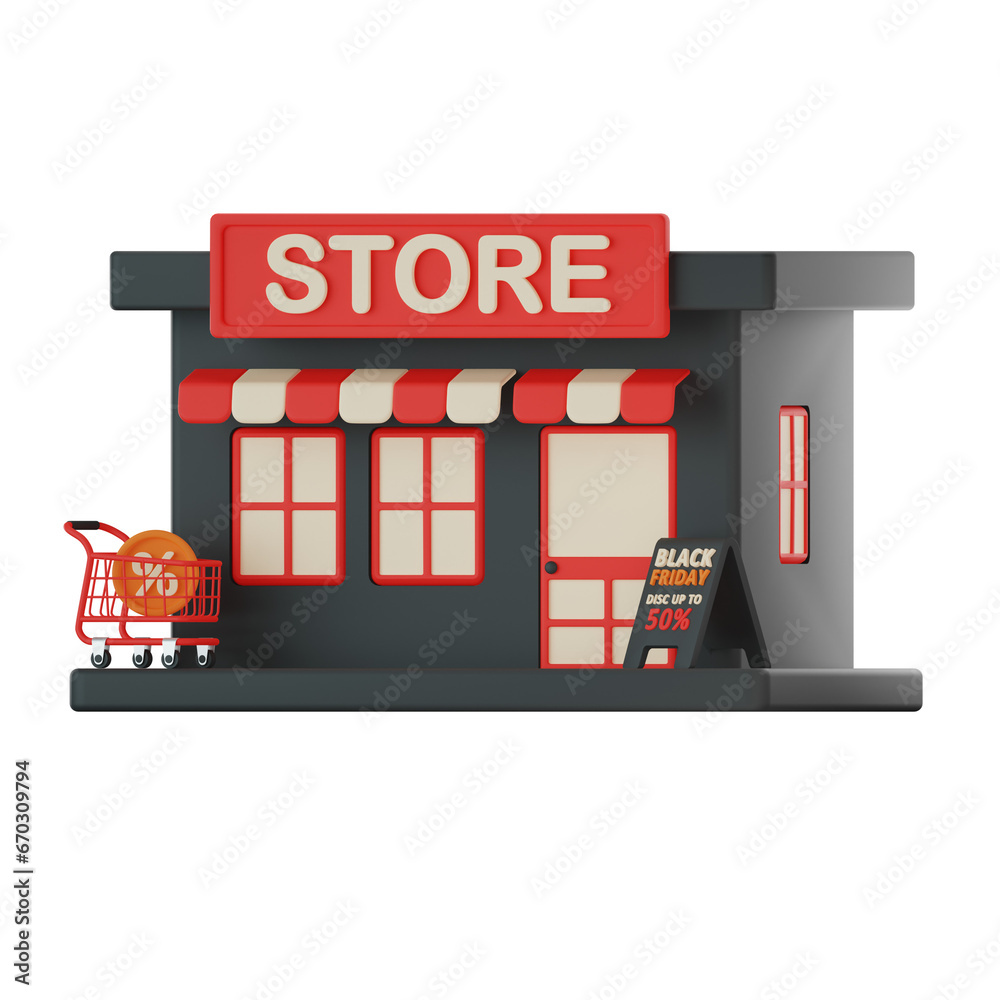 Store Black Friday 3D Illustrations Store Black Friday 3D Illustrations