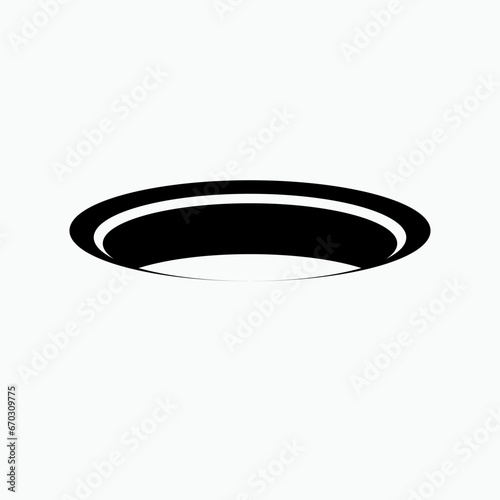 Hole Icon. Orifice, Pit Symbol.