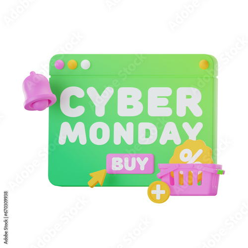 Online Shop Cyber Monday 3D Illustrations © RRGraph