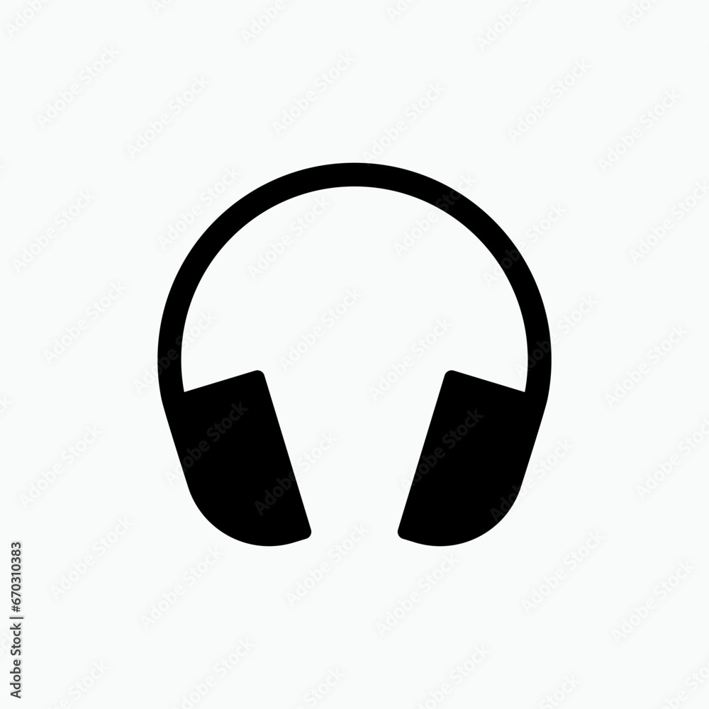 Headphone Icon. Hearing Equipment Symbol - Vector. Headphone Icon. Hearing Equipment Symbol - Vector.