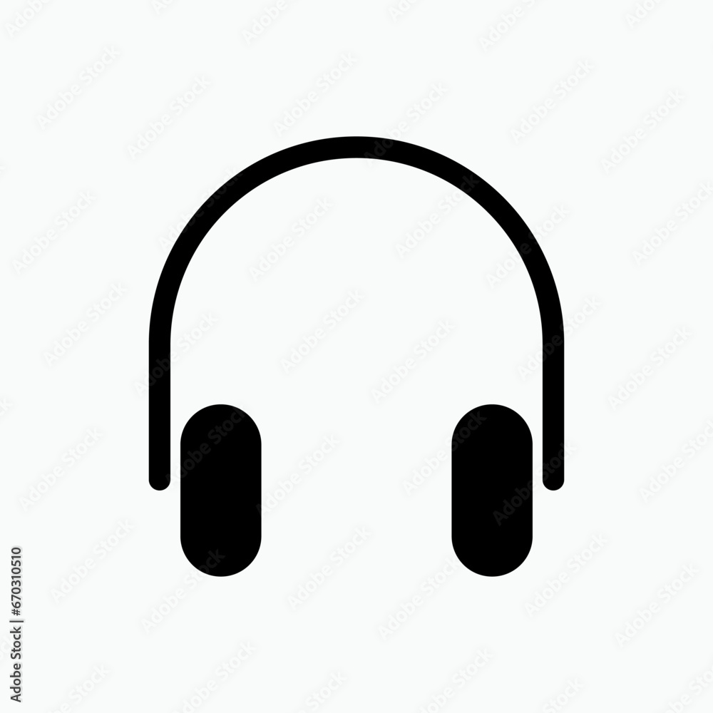 Headphone Icon. Hearing Equipment Symbol - Vector. Headphone Icon. Hearing Equipment Symbol - Vector.