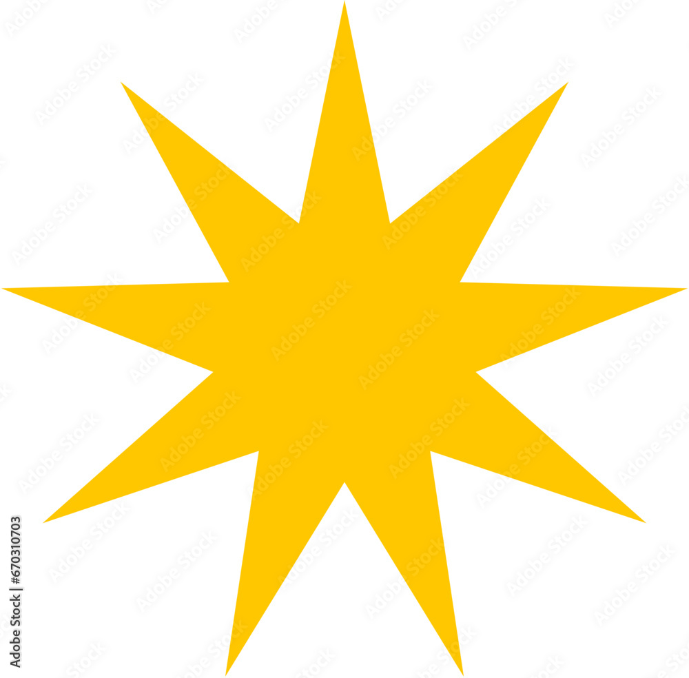 Illustration of a yellow flat star Illustration of a yellow flat star
