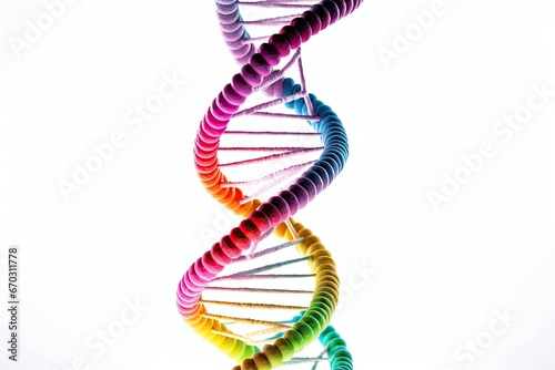multi color dna model isolated white background deoxyribonucleic acid strand helix colours rainbow double biology health care spiral gay structure three-dimensional concept research stem mobile