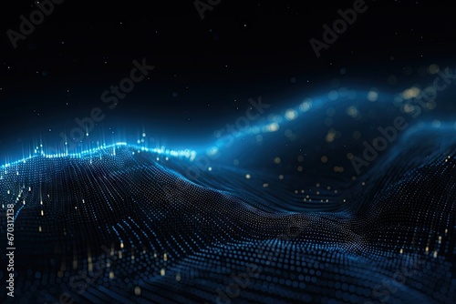 4k rendering 3d background dark lines dots connecting abstract technology data crypto datum visualisation wave three-dimensional ai analysis artificial big blue chaotic circle community