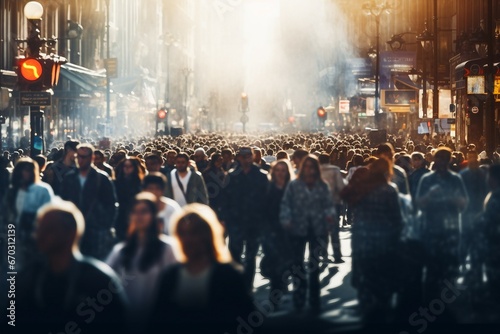 street unrecognizable crowd blurred blur colours group background shopping day business person girl summer adult people scene light life face man walking time emotion motion city downtown photo
