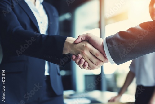 persons three meeting successful finishing office hands shaking people business young  document table business plan negotiate casual attire digital marketing team management paperwork