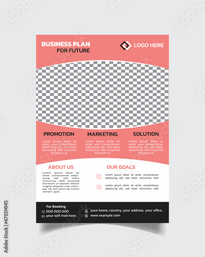Unique modern trendy quality full  corporate business flyer design template
