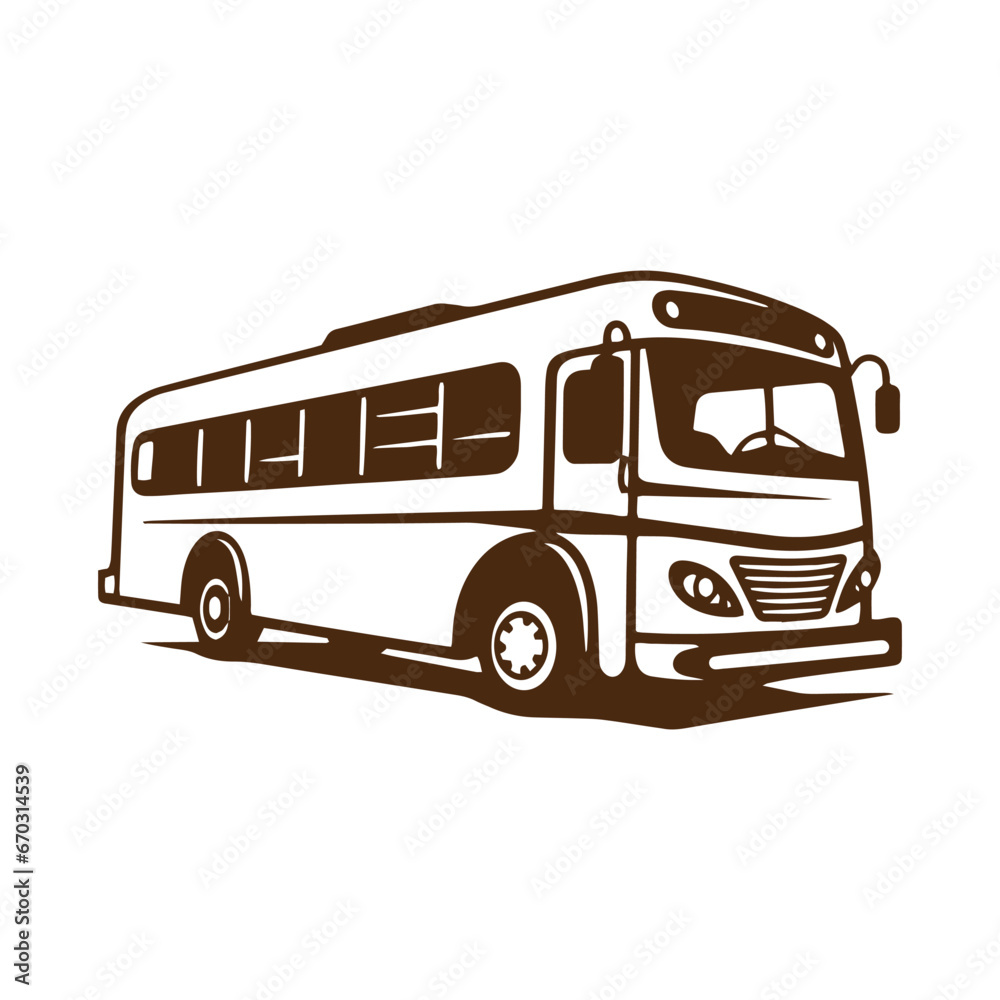 Logo of bus icon school bus vector isolated transport bus vector template