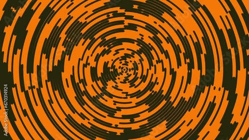 Orange Lines Circular Rotation. Lines Abstract Animation Background