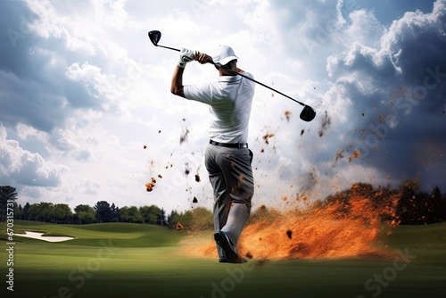 off teeing player golf   golf golfer golfing off tee off player course court green playing sport stroke box tee driver man wood active adult ball cloud club colours exercise game grass photo