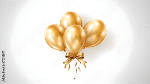 golden balloon on white