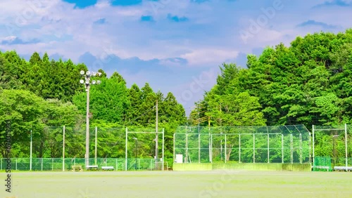 A timelapse of the cloud at the school ground at the country side panning